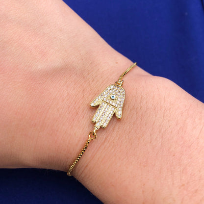 Serenity Hamsa Hand Slide Bracelet-1