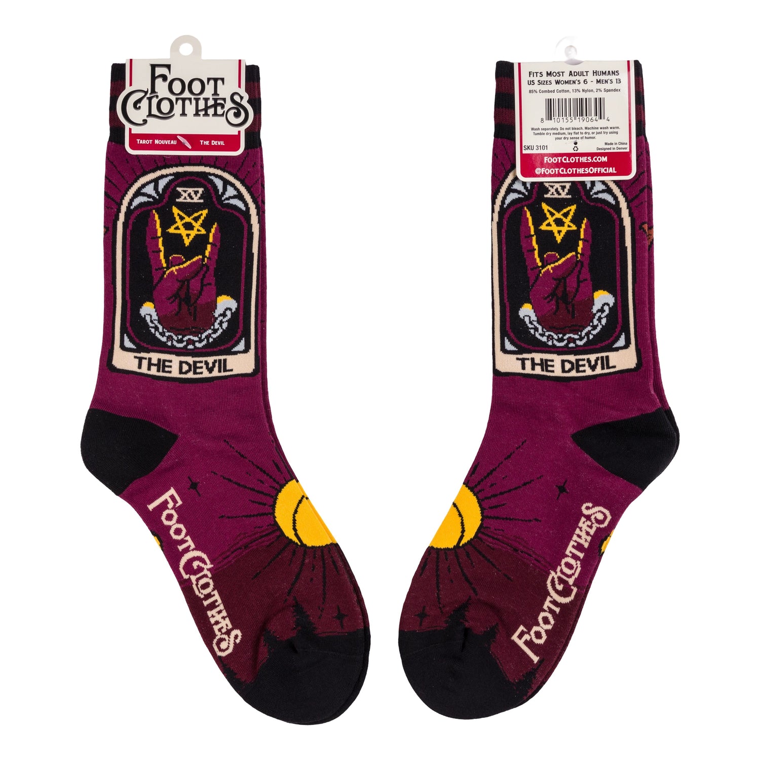 The Devil Tarot Nouveau Crew Socks-3