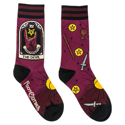 The Devil Tarot Nouveau Crew Socks-1