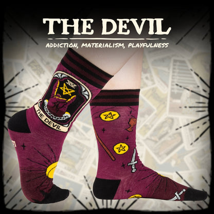 The Devil Tarot Nouveau Crew Socks-4