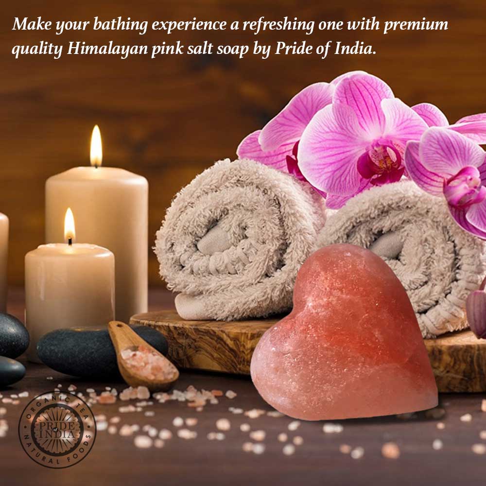 Himalayan Pink Salt Heart Shape Soap by Pride of India | Chemical-free/Natural Occurring Salt Crystals - HartCentered