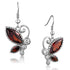 3W613 - Rhodium Brass Earrings with AAA Grade CZ  in Garnet-0