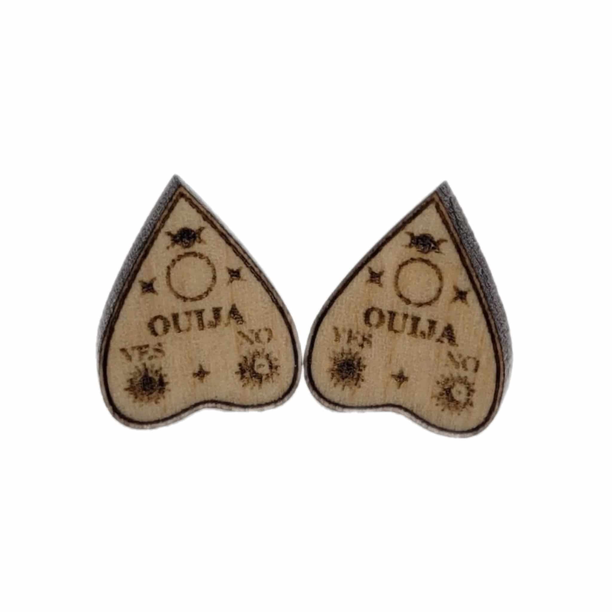 Ouija Board Stud Earrings | Laser Engraved Wood