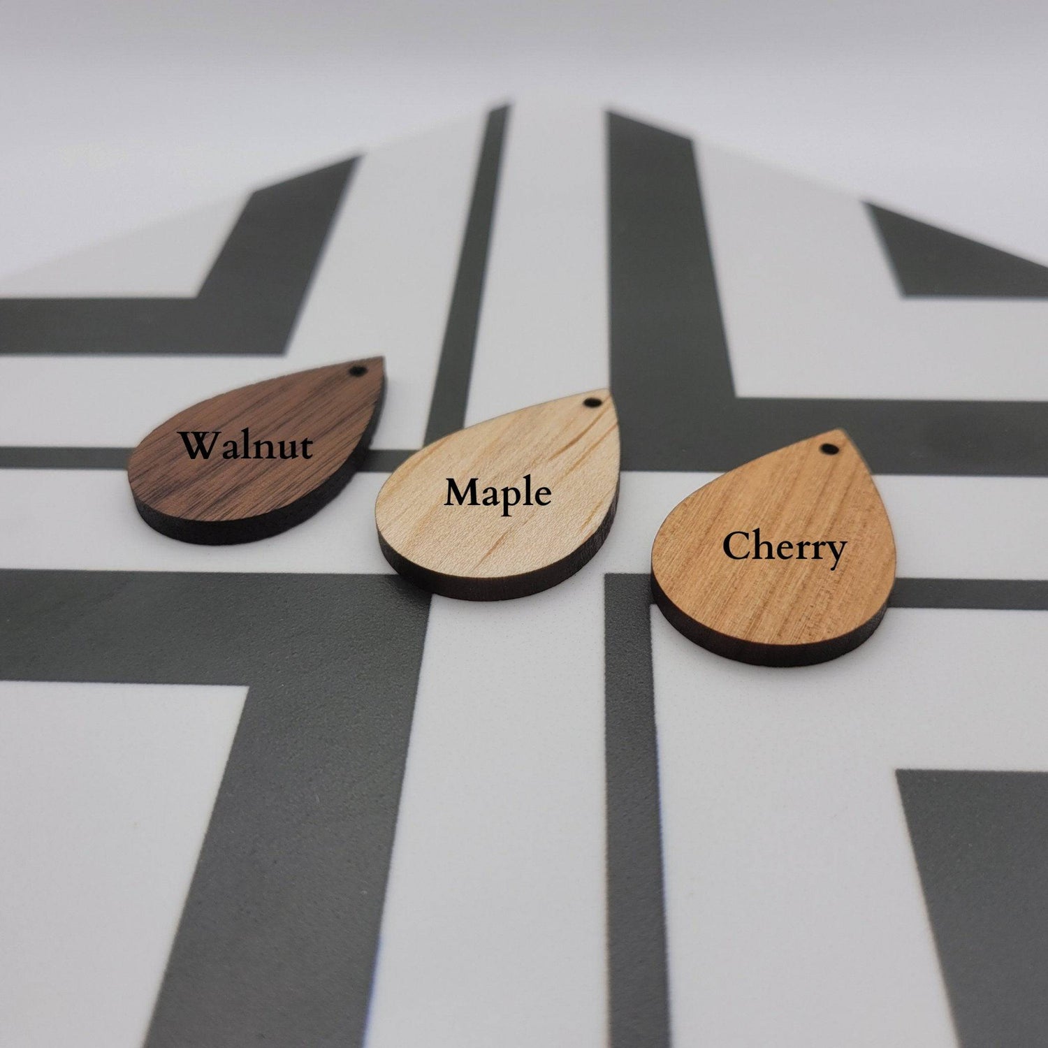 Moon Phases Dangle Earrings | Laser Engraved Wood