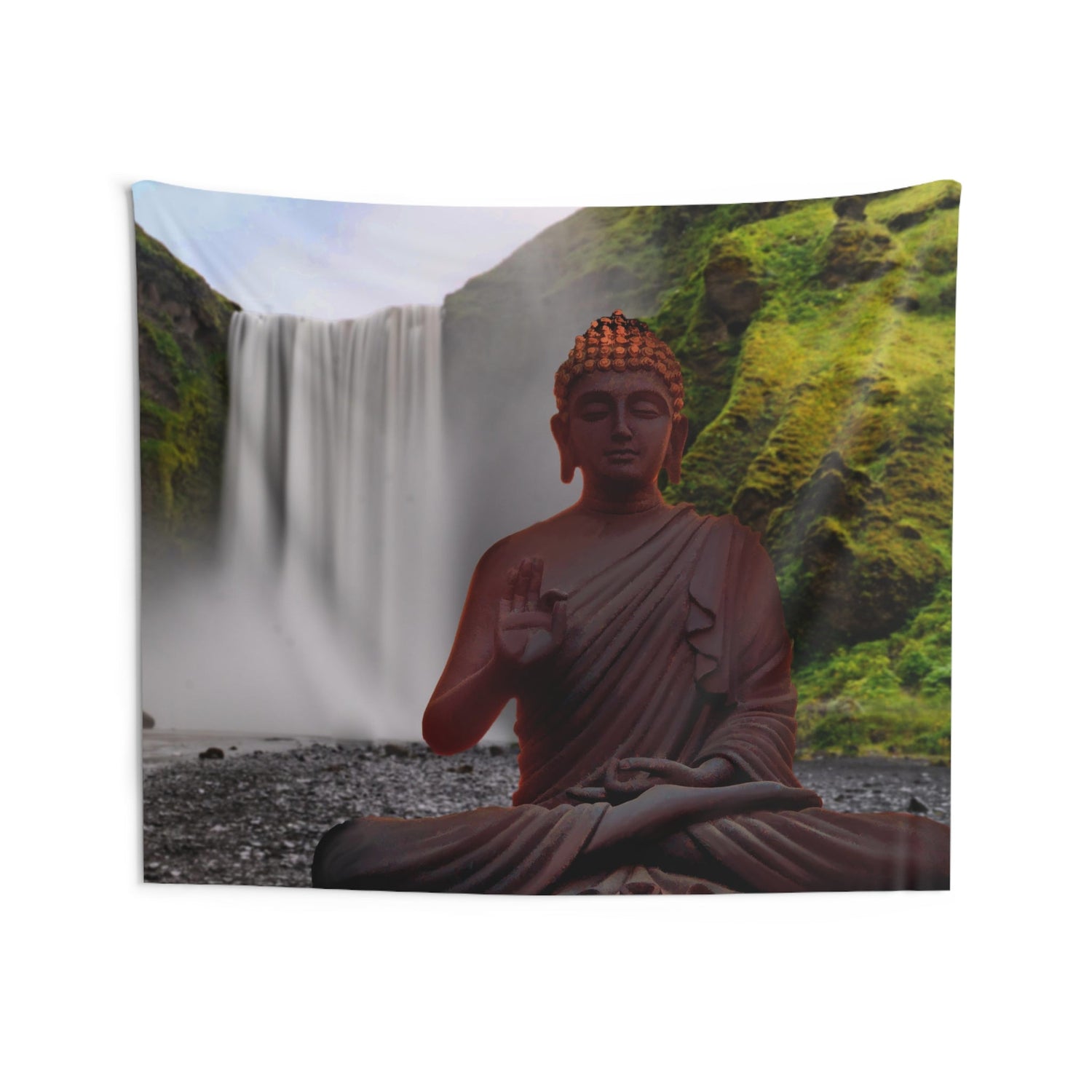 Buddha Meditation Pose Waterfall Tapestry - HartCentered