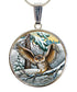 Fluttering Owl Silver Plated Mother of Pearl Jewelry Necklace - 44012-0