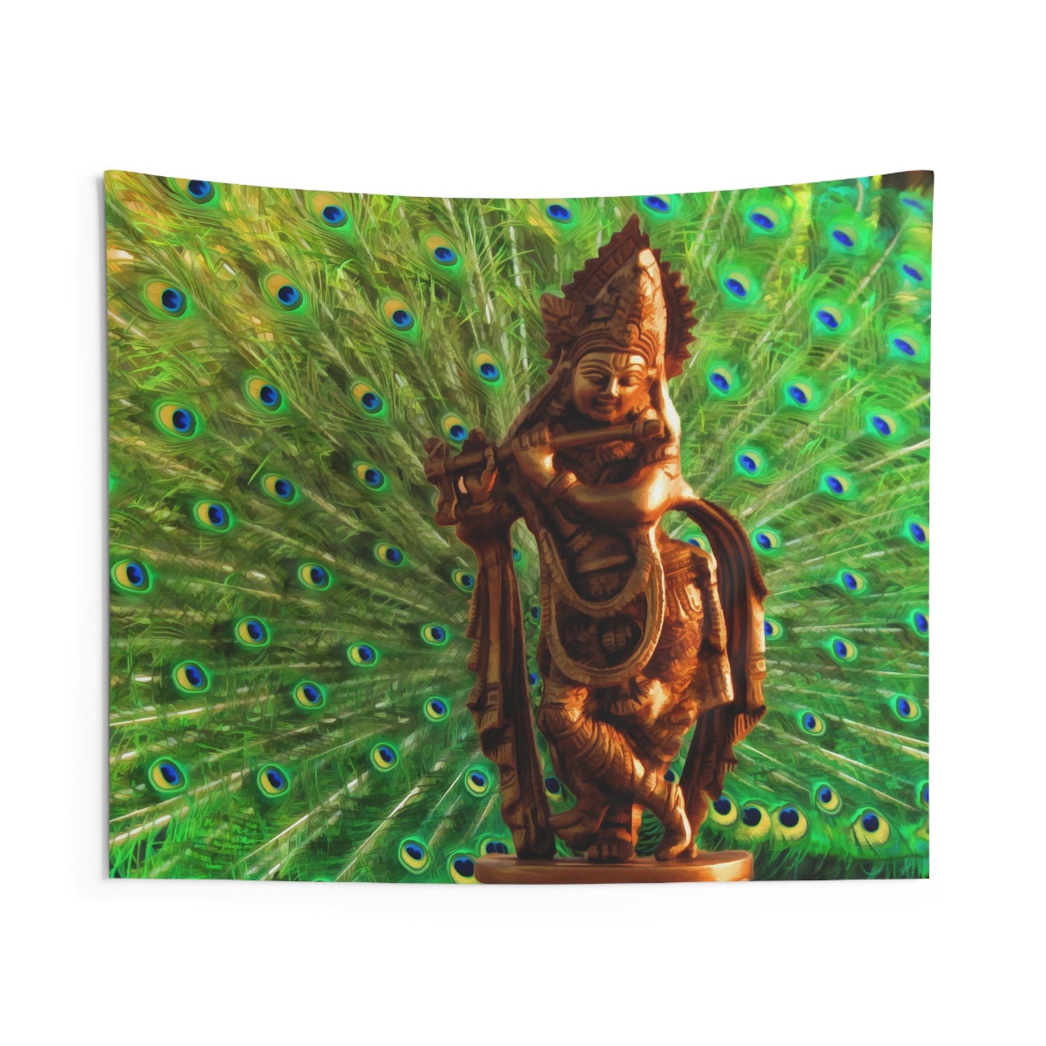 Pecock Feather Krishna Tapestry - HartCentered