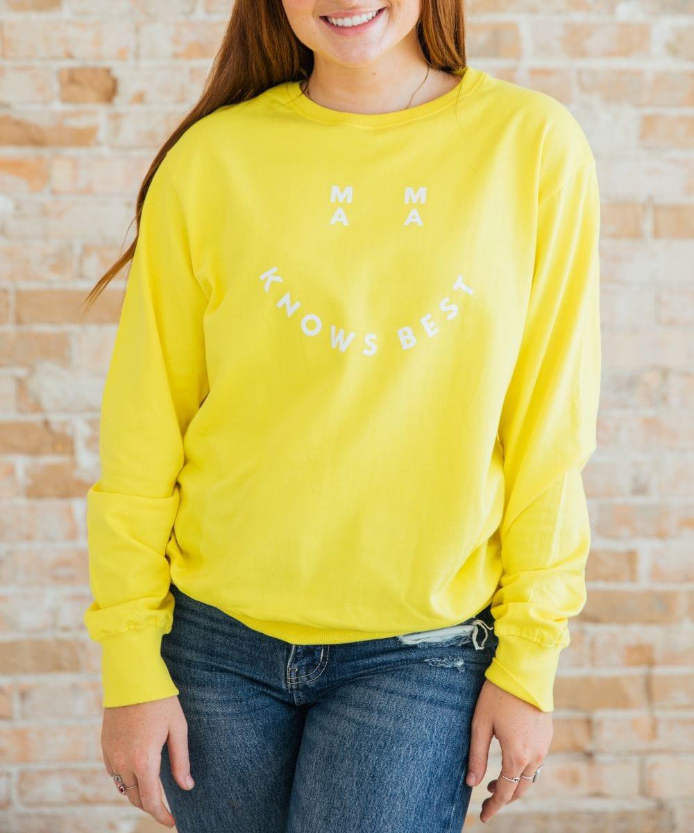 Smiley Mama Knows Best Sweatshirt-0