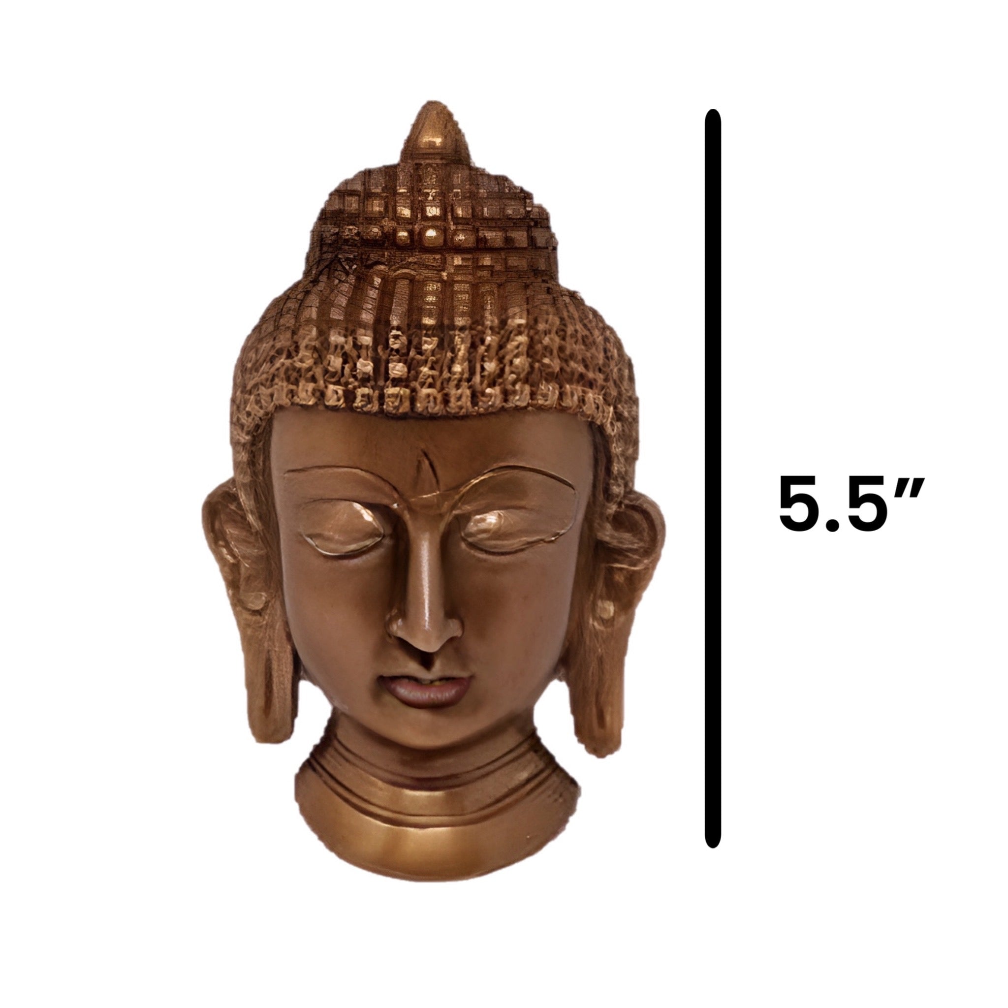 Buddha Solid Brass Mask  Wall Hanging 5.5&quot;