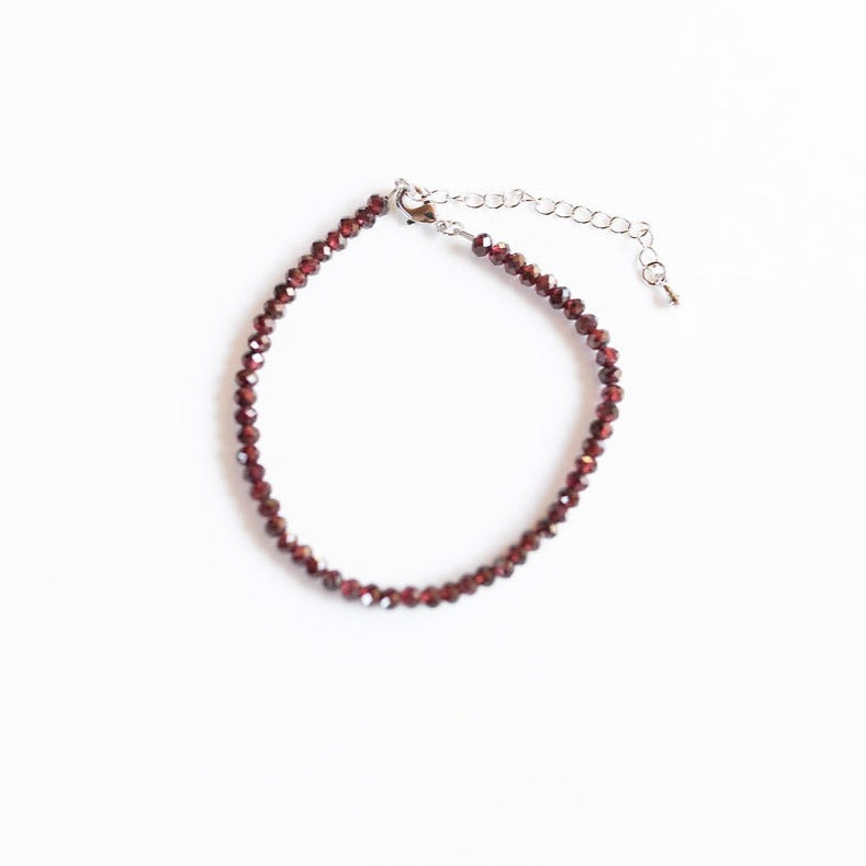 Dainty Garnet Gemstone Bracelet-0