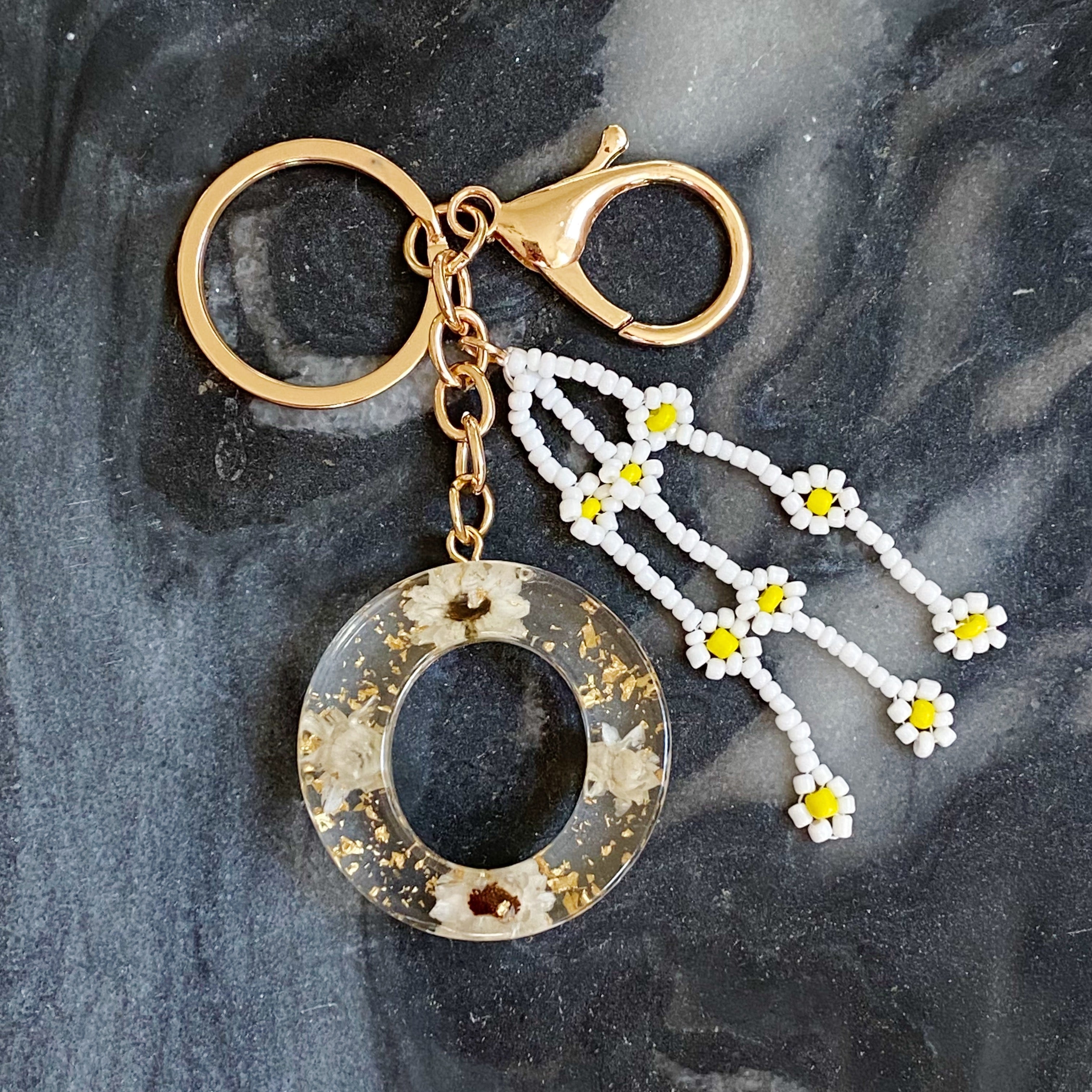 Baby Daisy Initial Key Chain-14