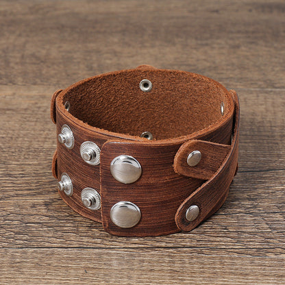 Simple Retro And Old Multi-layer Leather Bracelet-3