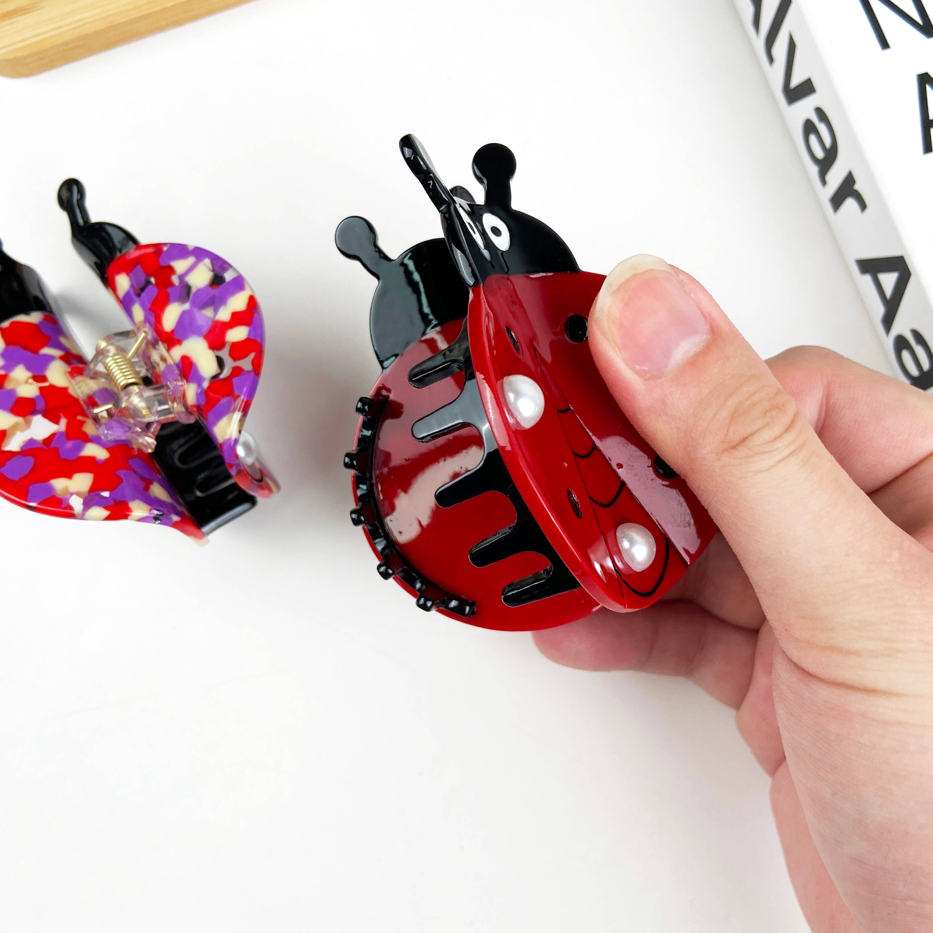 Acetate Ladybug Hair Clip-1