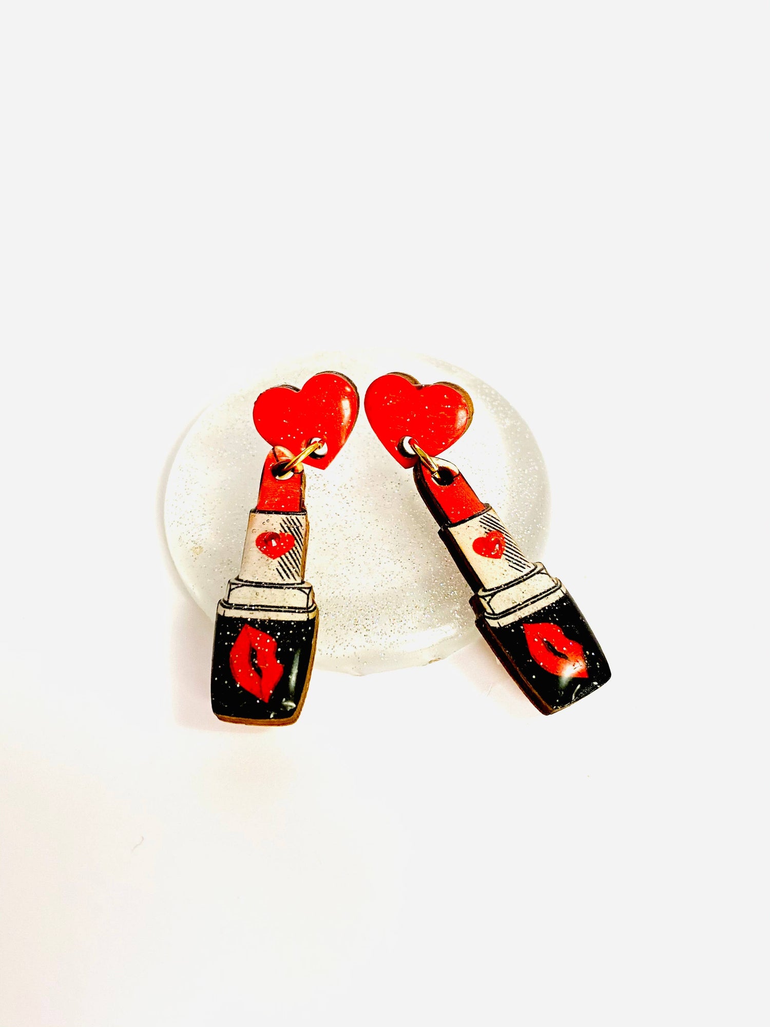 Valentine Lipstick Earrings by Rosie Rose Parker-3