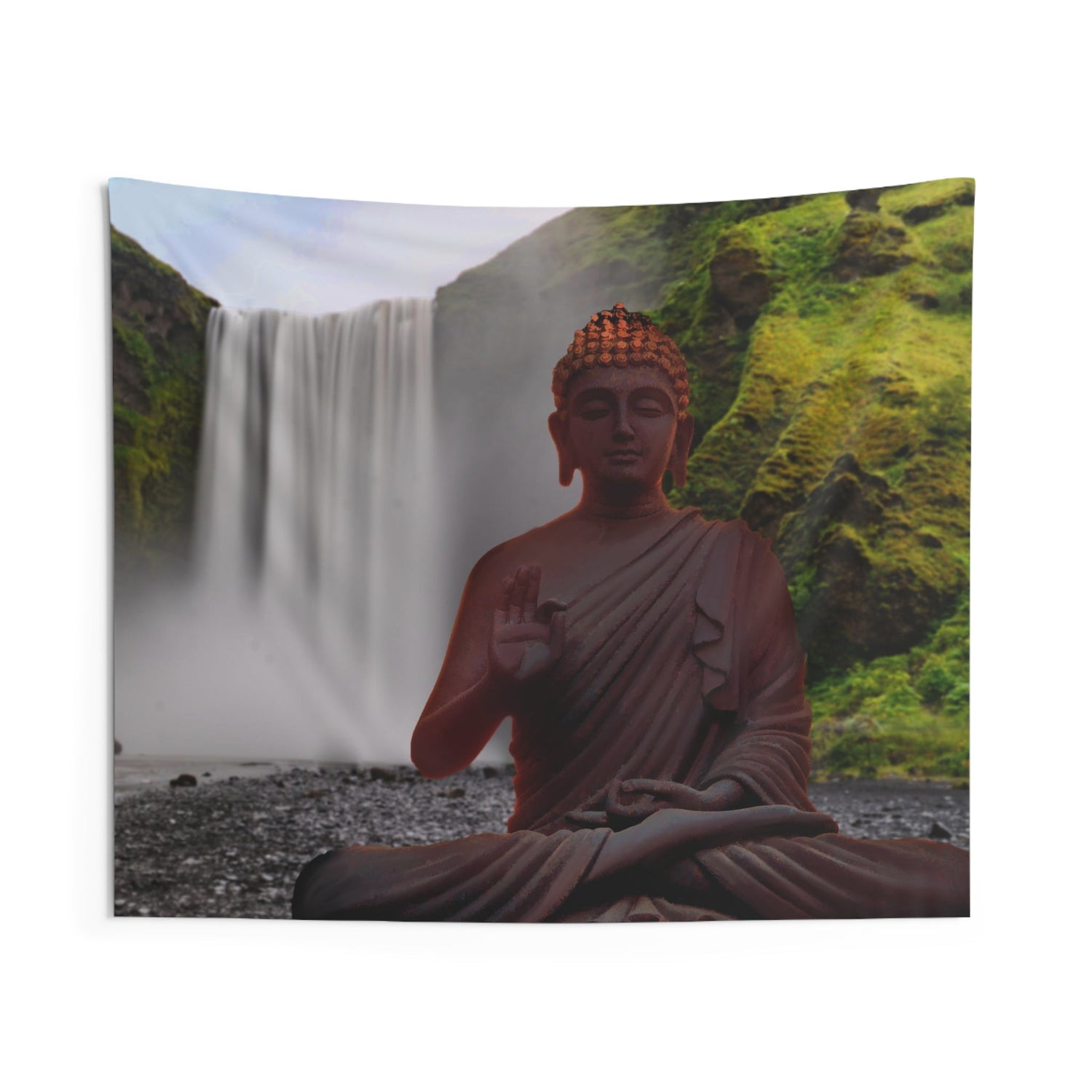 Buddha Meditation Pose Waterfall Tapestry - HartCentered