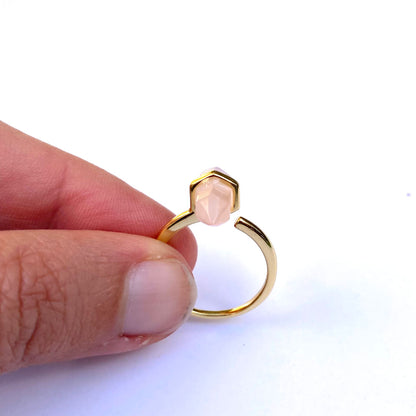 Crystal Compass Ring- Rose Quartz-1