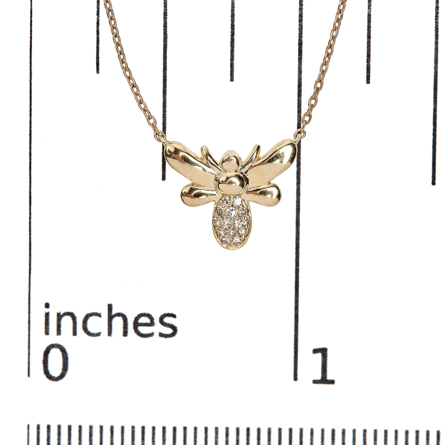 10K Yellow Gold Diamond Accented Bumble Bee Pendant 18&quot; Inch Necklace (H-I Color, I1-I2 Clarity)-4