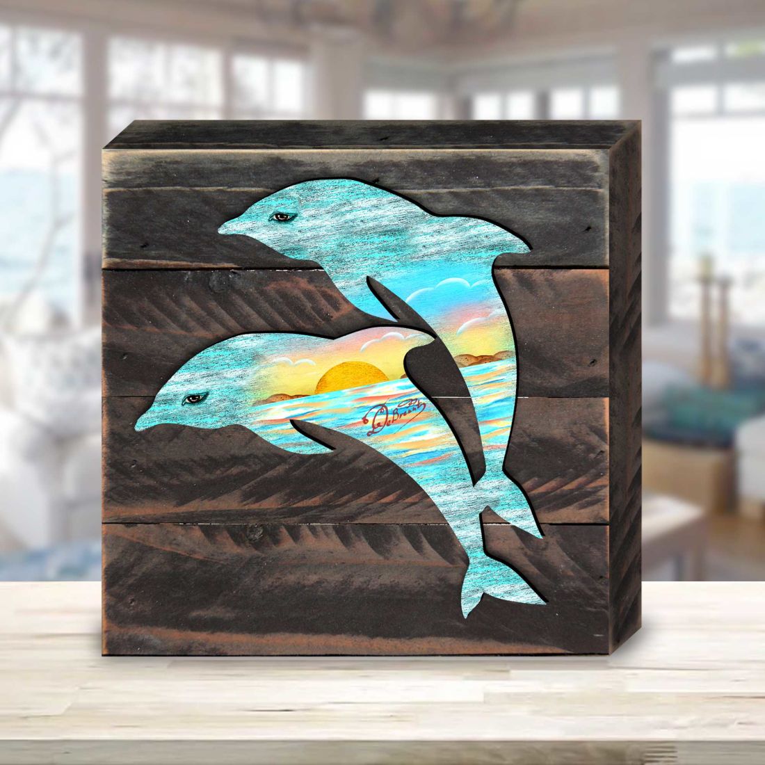 Dolphins Wooden Décor by G. DeBrekht | Coastal Holiday Décor - HartCentered