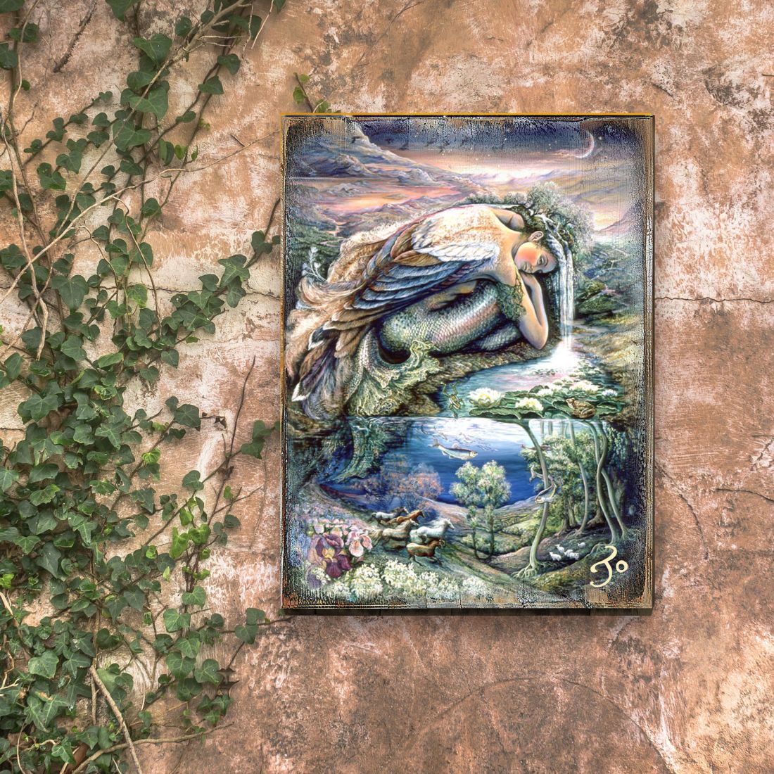 Mer Angel Fantasy Wooden Wall Art by Josephine Wall | Fantasy Décor - 852181-JW-2