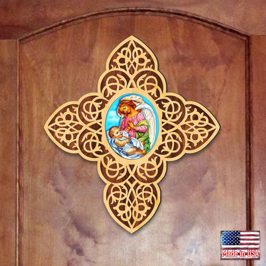 Blessing Angel Filigree Wooden Cross by Museum Icons | Inspirational Icon Décor - 88428-1