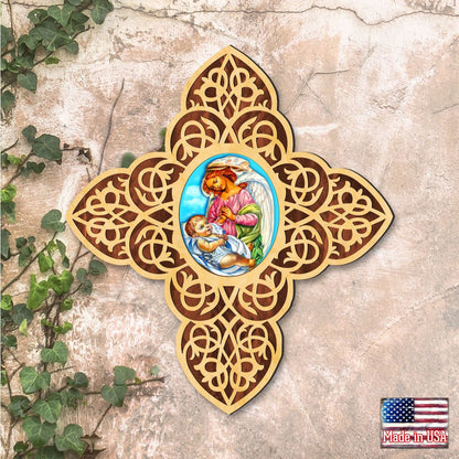 Blessing Angel Filigree Wooden Cross by Museum Icons | Inspirational Icon Décor - 88428-2