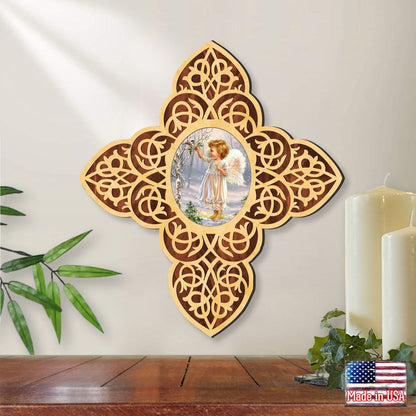 Angel Girl Filigree Wooden Cross by D. Gelsinger | Inspirational Icon Décor - 88482-DG-0