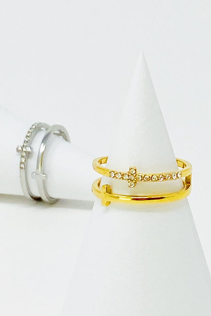 Forever Double Cross Ring-7