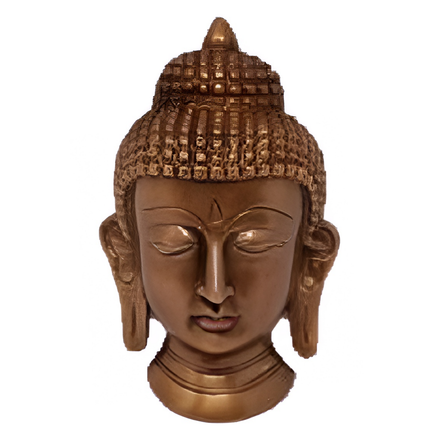 Buddha Solid Brass Mask  Wall Hanging 5.5&quot;