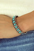 Green Boho Turquoise Gem Beaded Open Bracelet-0