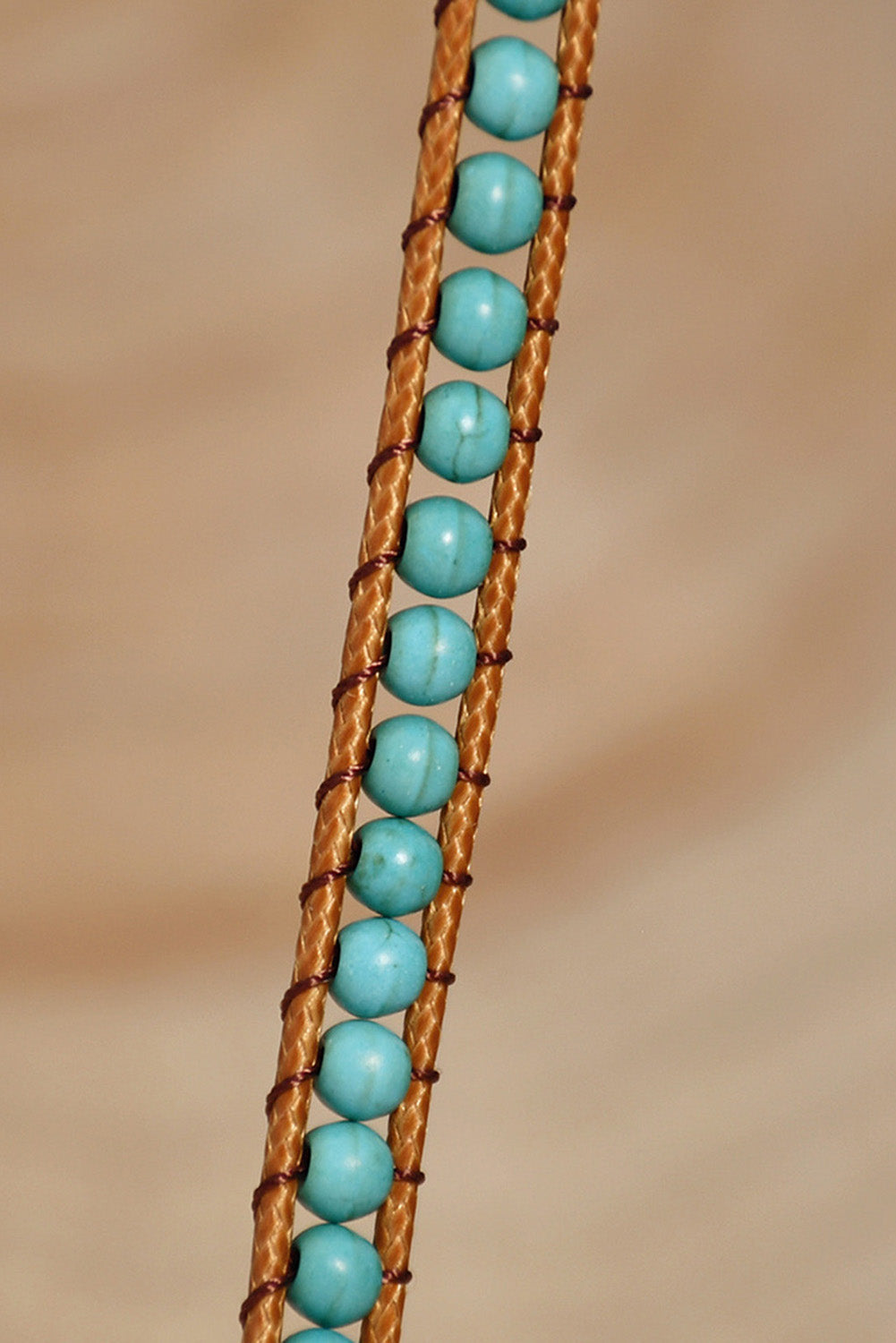 Green Double-Layer Hand-Woven Turquoise Beaded Bracelet-2