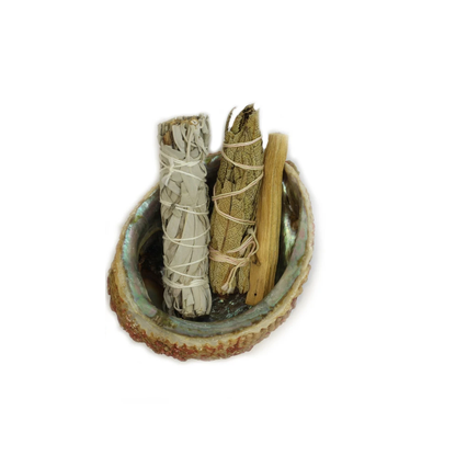 Smudge Ash Tray Burner - Abalone shell - Large 5&quot;-6&quot;-1