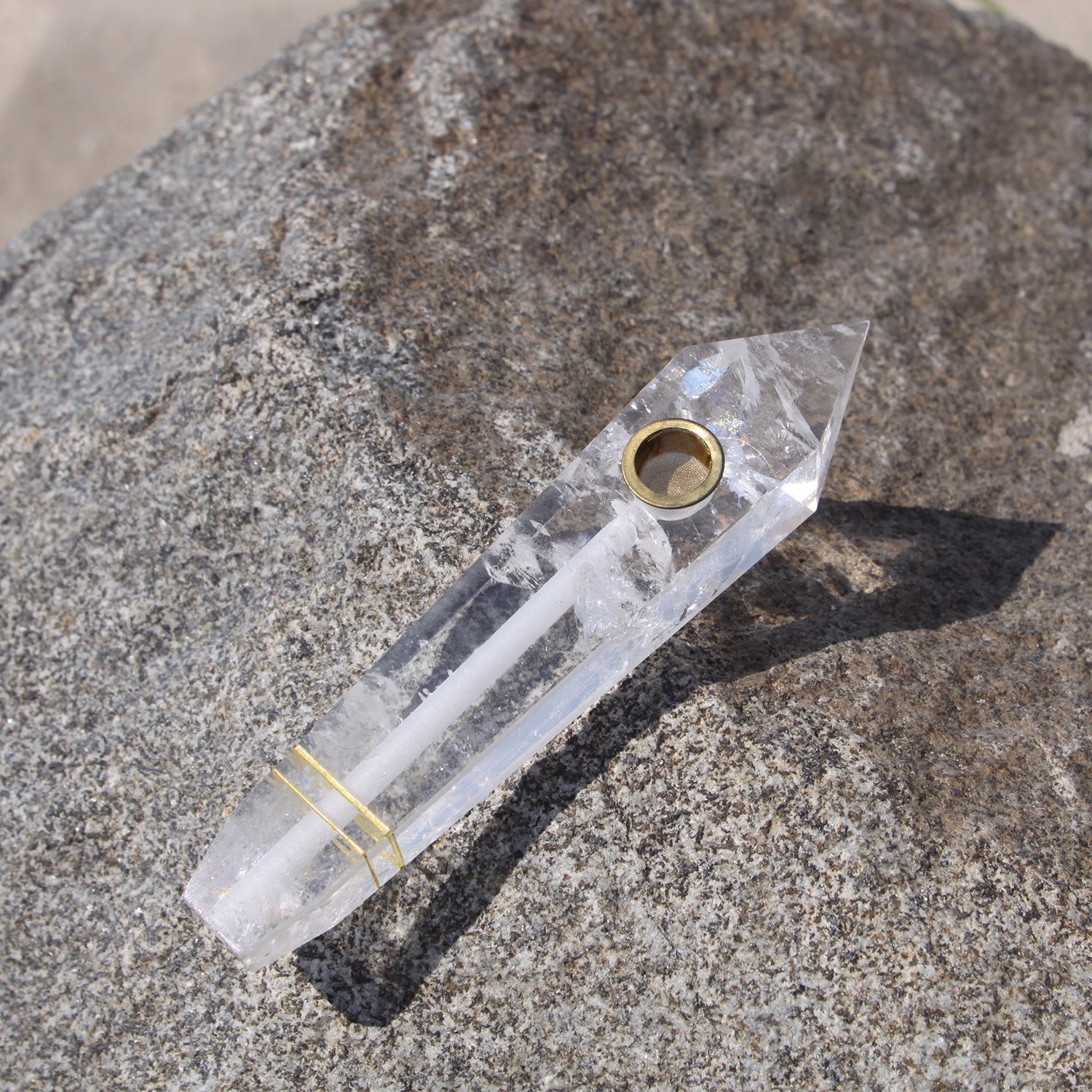 Clear Crystal Quartz Pipe - HartCentered