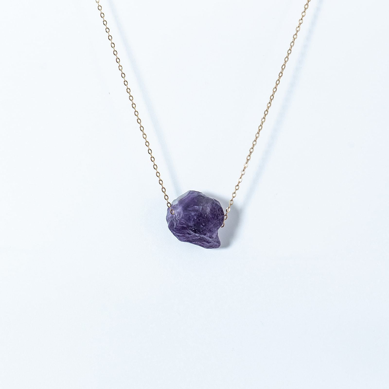 Raw Amethyst Necklace-2