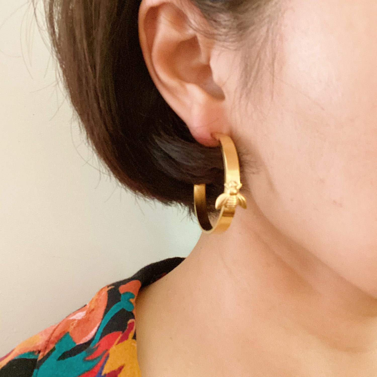 Bee Lovely Hoop Earrings-2