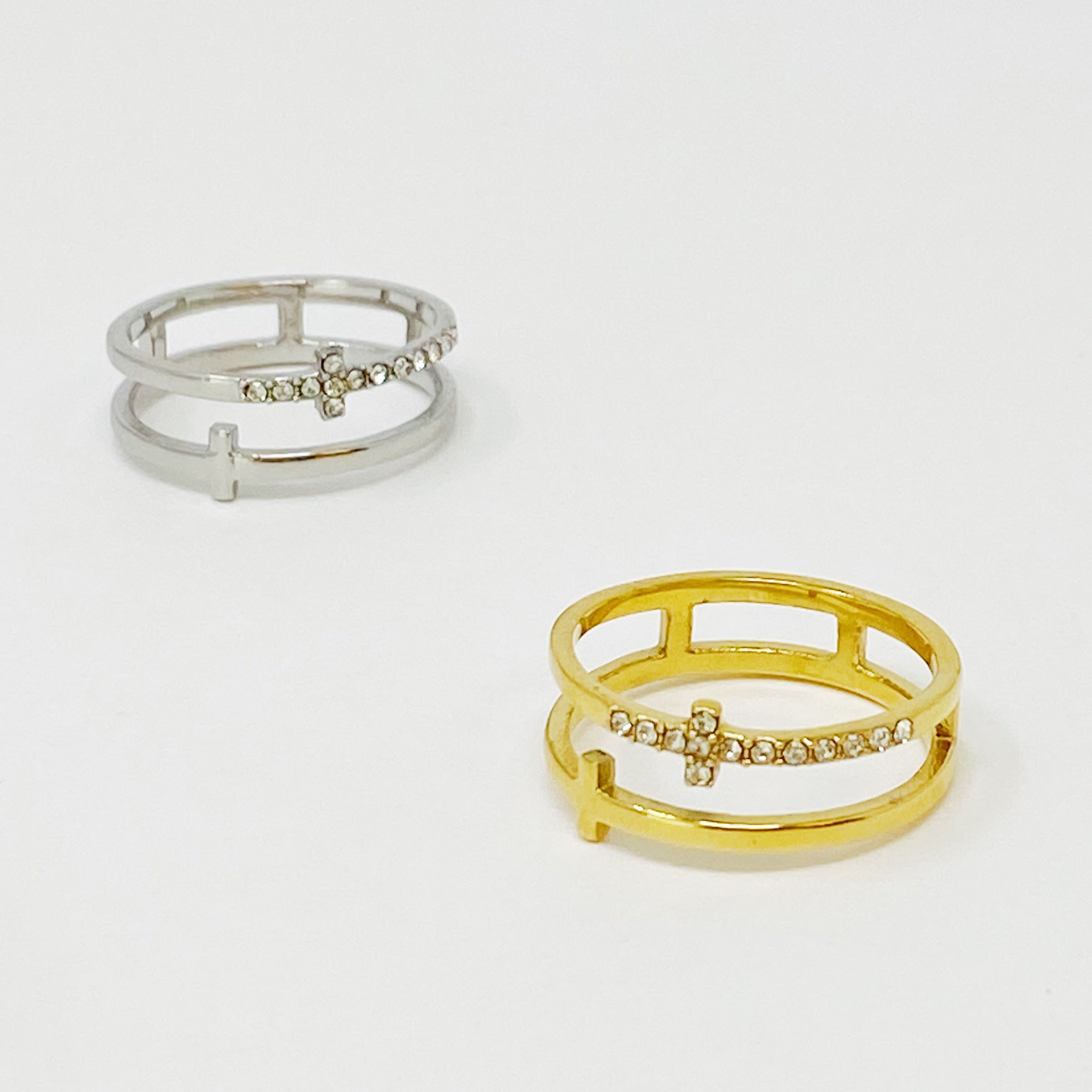 Forever Double Cross Ring-6