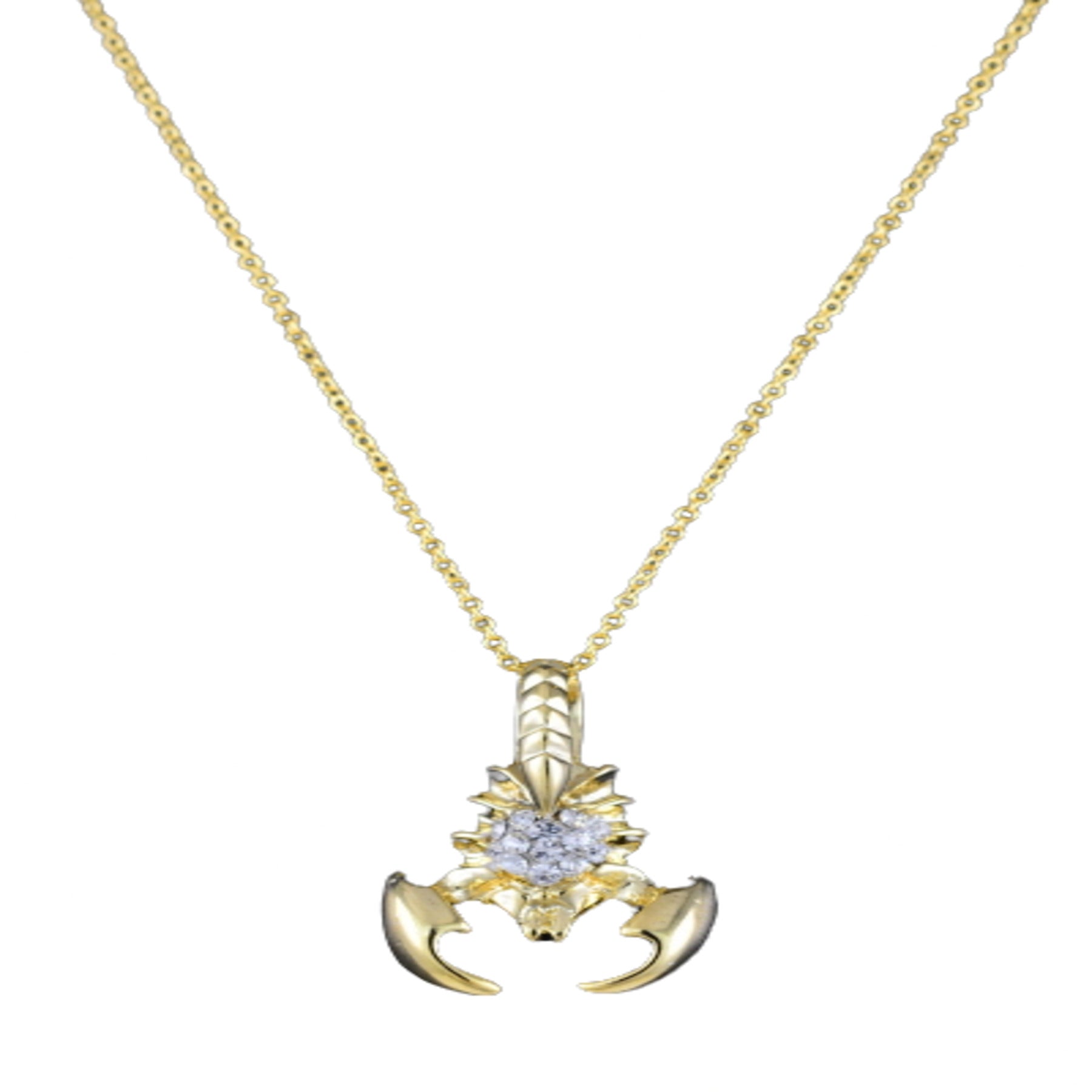 Studded Craw Fish Pendant Necklace-4