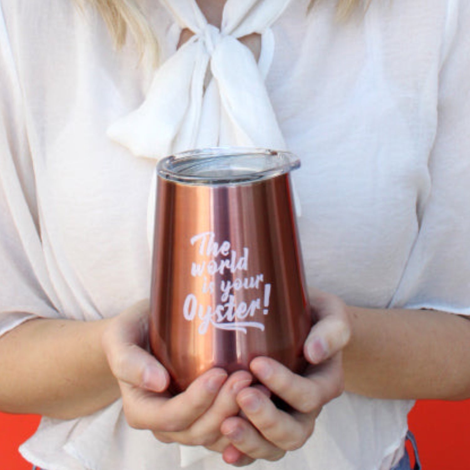 The World is your Oyster! | Wine Tumbler | Rose Gold - HartCentered