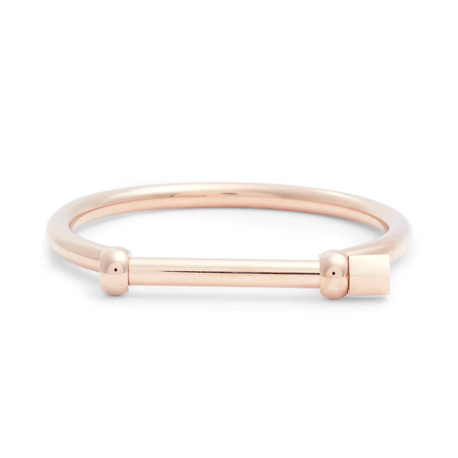 Turnlock Cuff Bangle | Rose Gold Stainless Steel - HartCentered