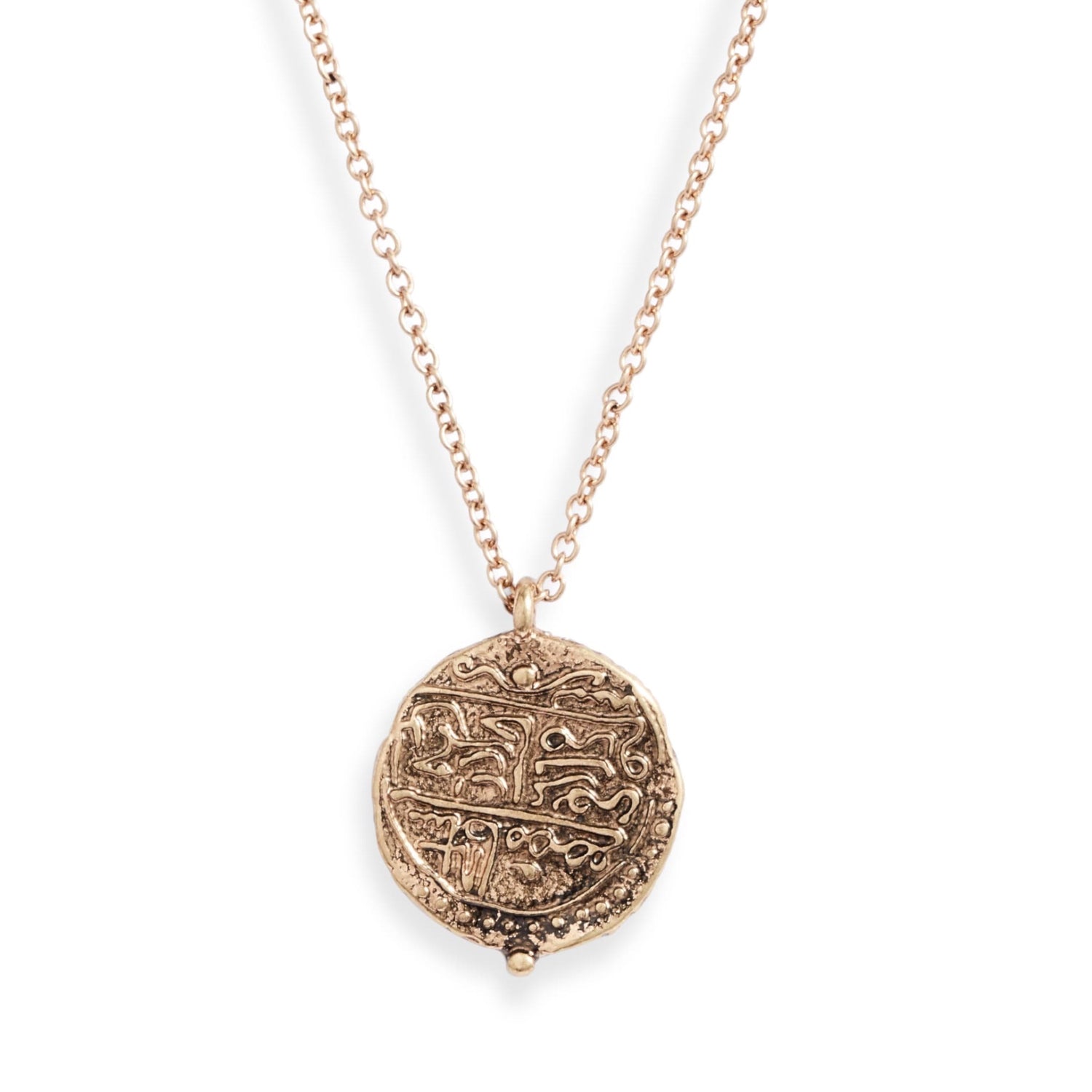 Medallion Coin Charm Necklace | Gold-Plated Brass - HartCentered