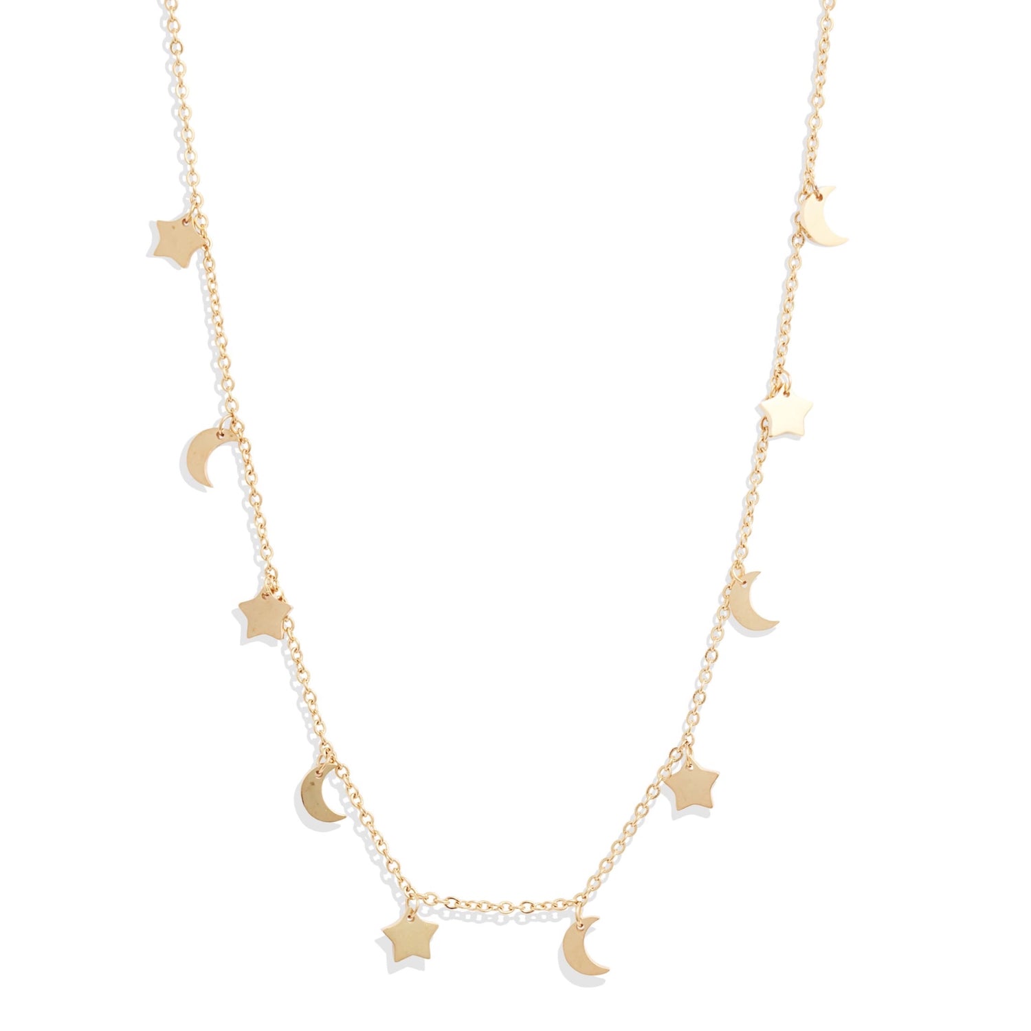 Sun, Moon, &amp; Stars Charm Necklace | Gold-Tone Stainless Steel - HartCentered