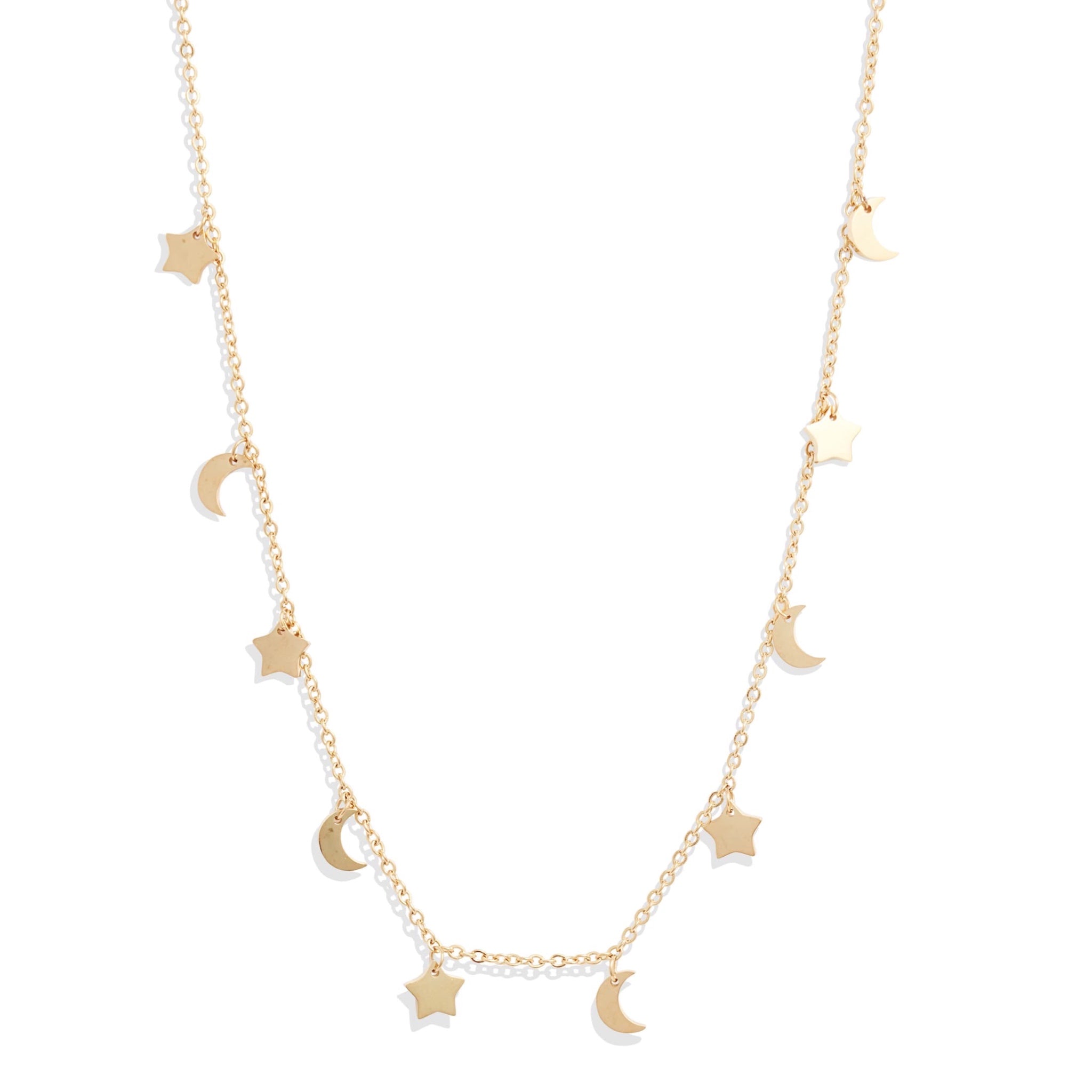 Sun, Moon, &amp; Stars Charm Necklace | Gold-Tone Stainless Steel - HartCentered