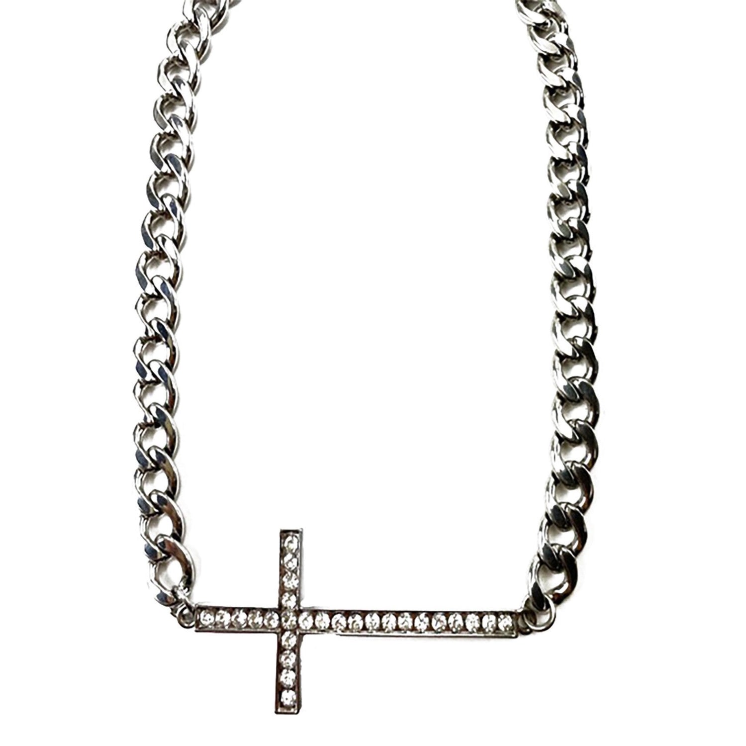 Crystal Studded Cross Necklace | Double Plated - HartCentered