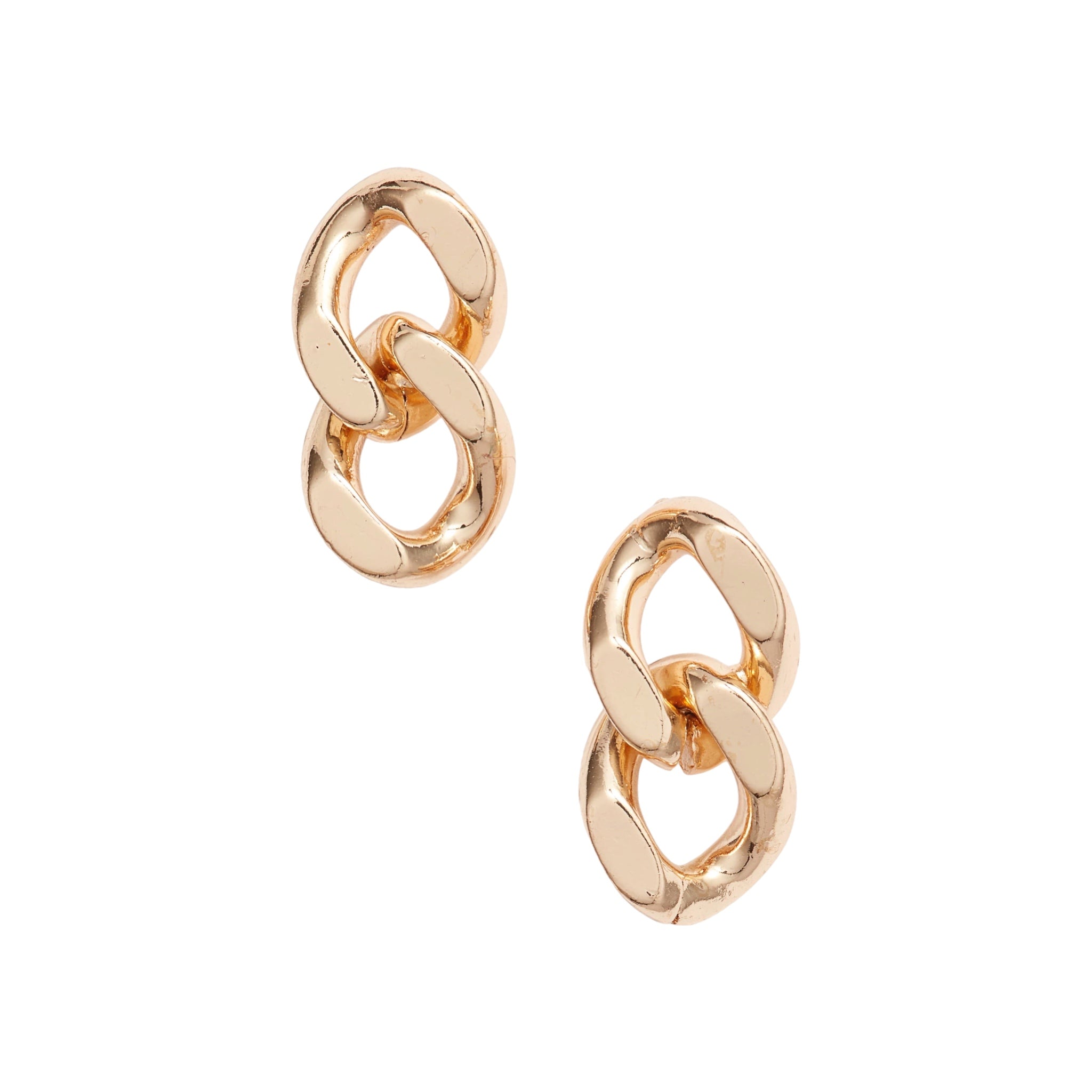 Classic Chain Stud Earrings | 14k Gold-Plated Brass | More Colors Available - HartCentered