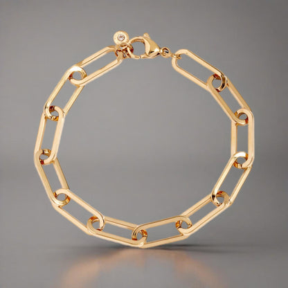 Oblong Chain Link Bracelet | Gold-Tone Stainless Steel - HartCentered