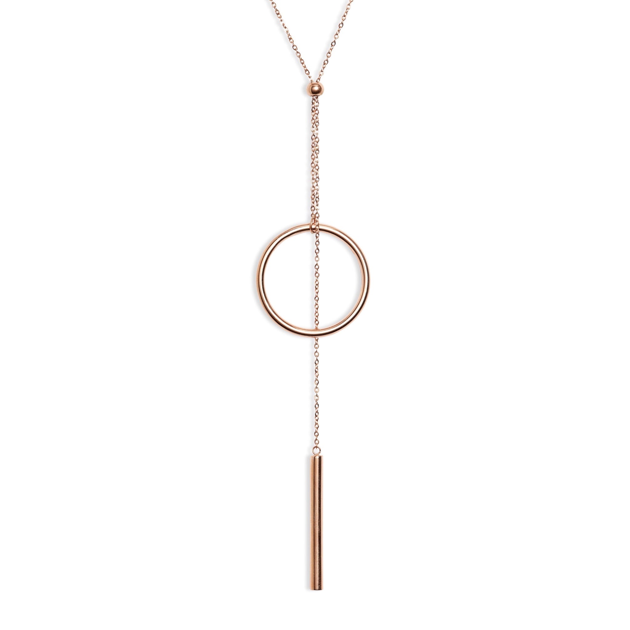 Long Drop Necklace | Rose Gold-Plated Stainless Steel - HartCentered