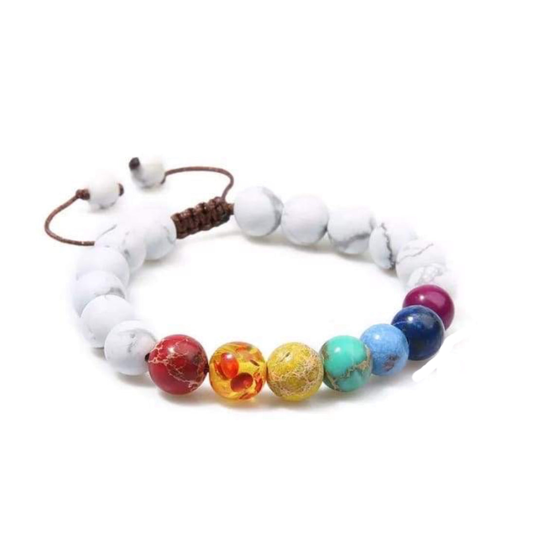 White Howlite | 7 Chakra | Crystal Braided Bracelet - HartCentered