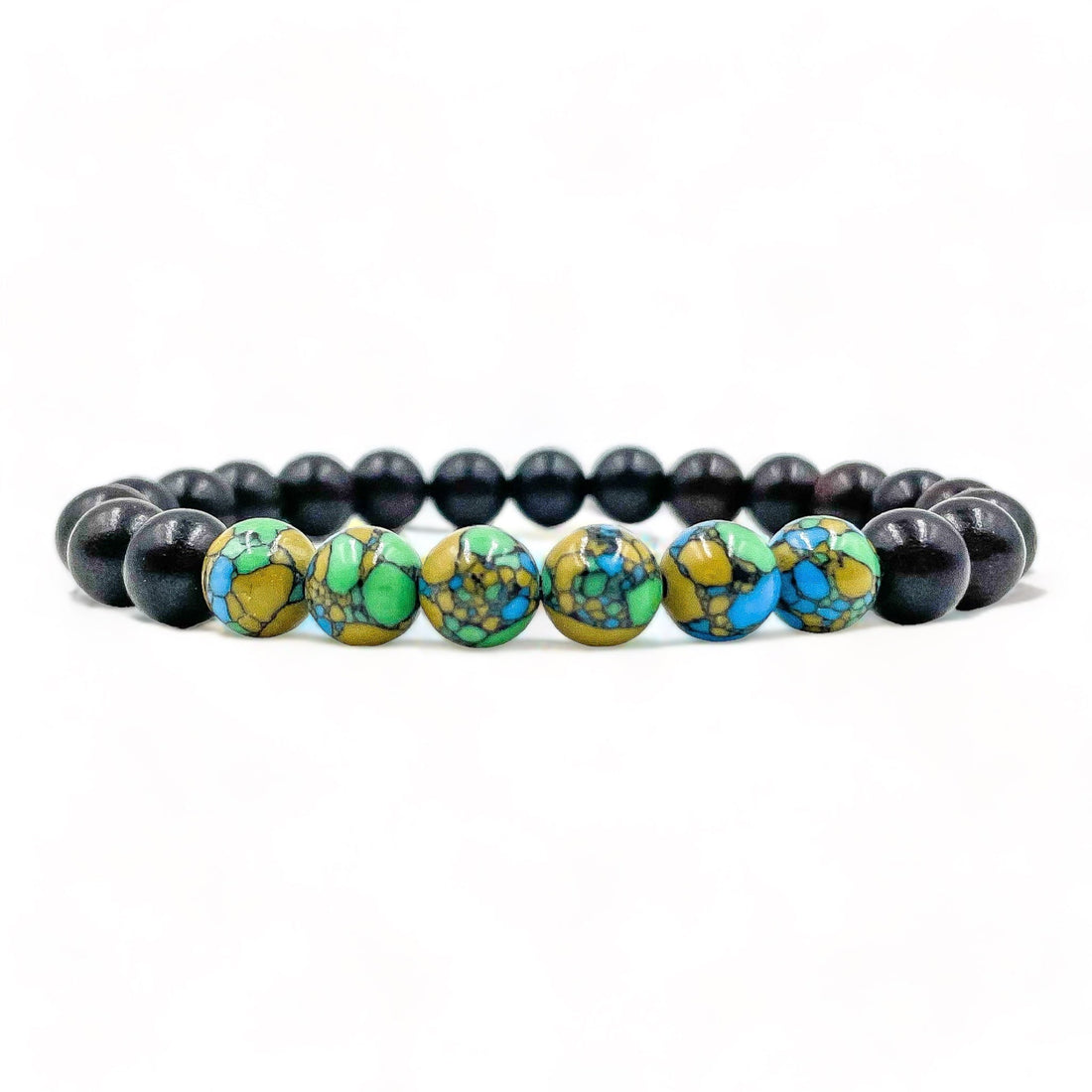 Grove - Multicolor Howlite &amp; Blackwood Mala Beaded Bracelet-0