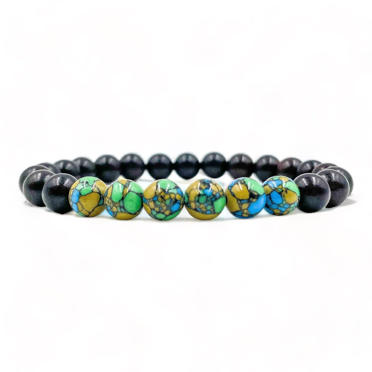 Grove - Multicolor Howlite &amp; Blackwood Mala Beaded Bracelet-0