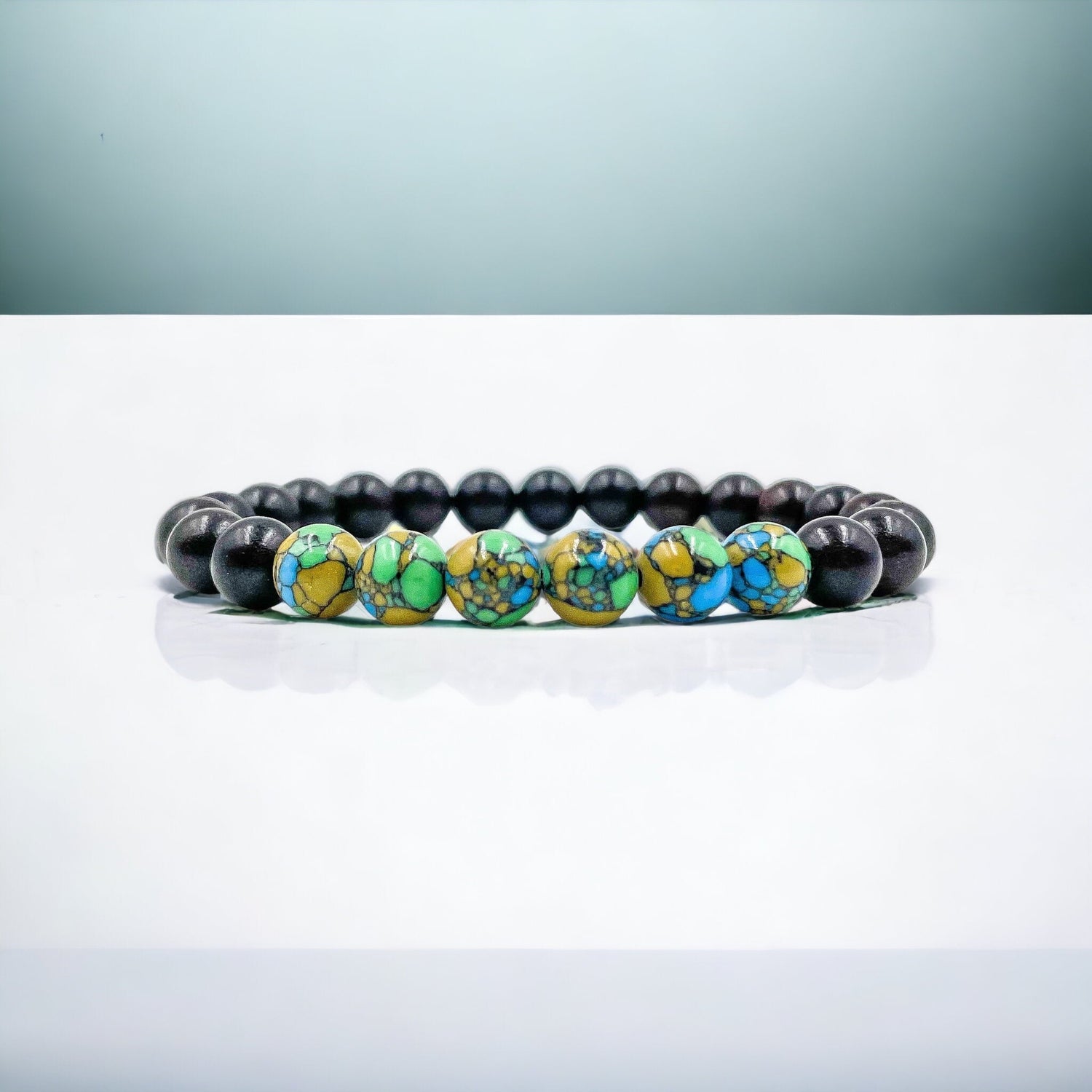 Grove - Multicolor Howlite &amp; Blackwood Mala Beaded Bracelet-1