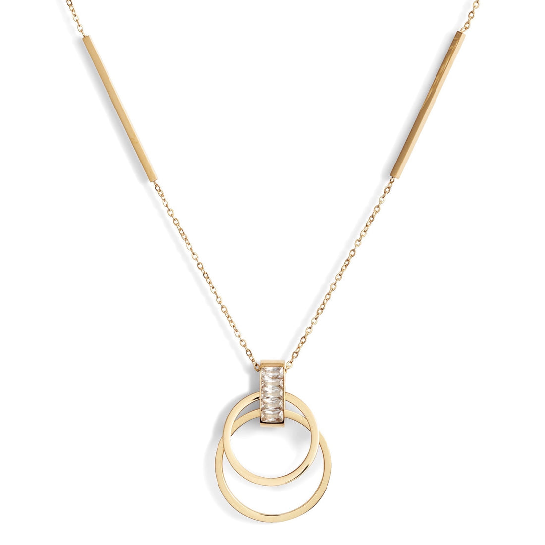 Open Pendant Necklace | Stainless Steel &amp; CZ | More Colors Available - HartCentered